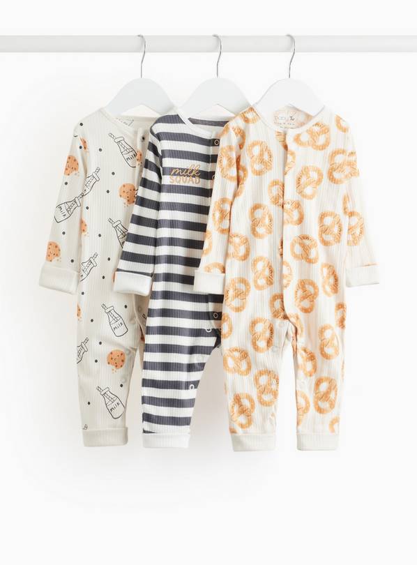 Pretzel Printed Grow With Me Hem Sleepsuit 3 Pack 18-24 months